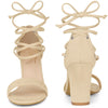 Perphy Strappy Lace Up Chunky High Heel Sandals for Women
