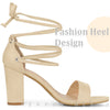 Perphy Strappy Lace Up Chunky High Heel Sandals for Women