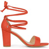 Perphy Strappy Lace Up Chunky High Heel Sandals for Women