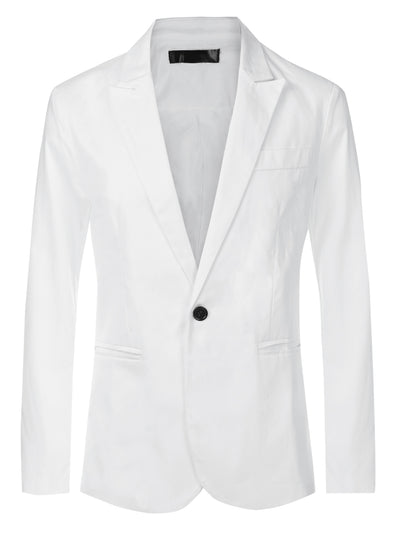 Men's Casual Blazer One Button Slim Fit Lightweight Suit Jacket