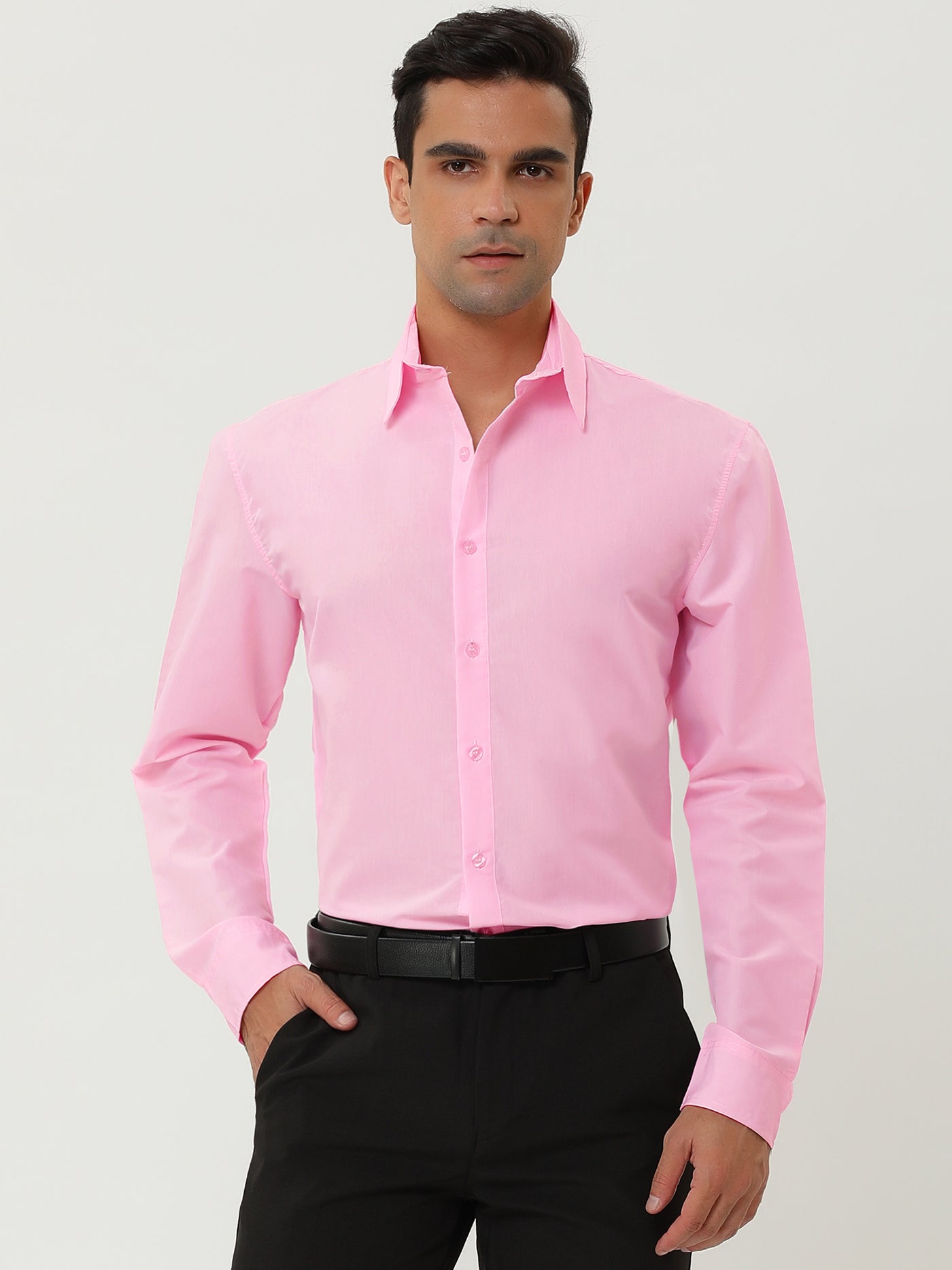Bublédon Smart Casual Lapel Long Sleeve Button Solid Shirts