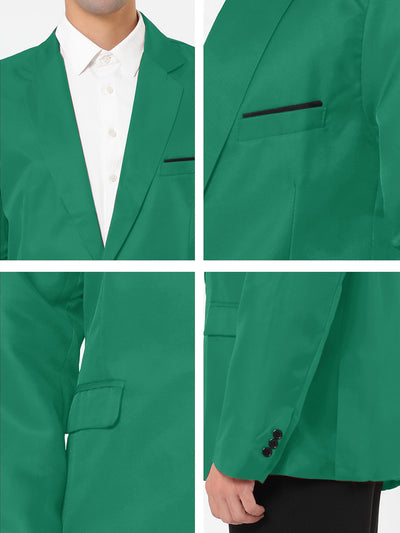 Basic Notch Lapel Solid Color One Button Suit Blazer