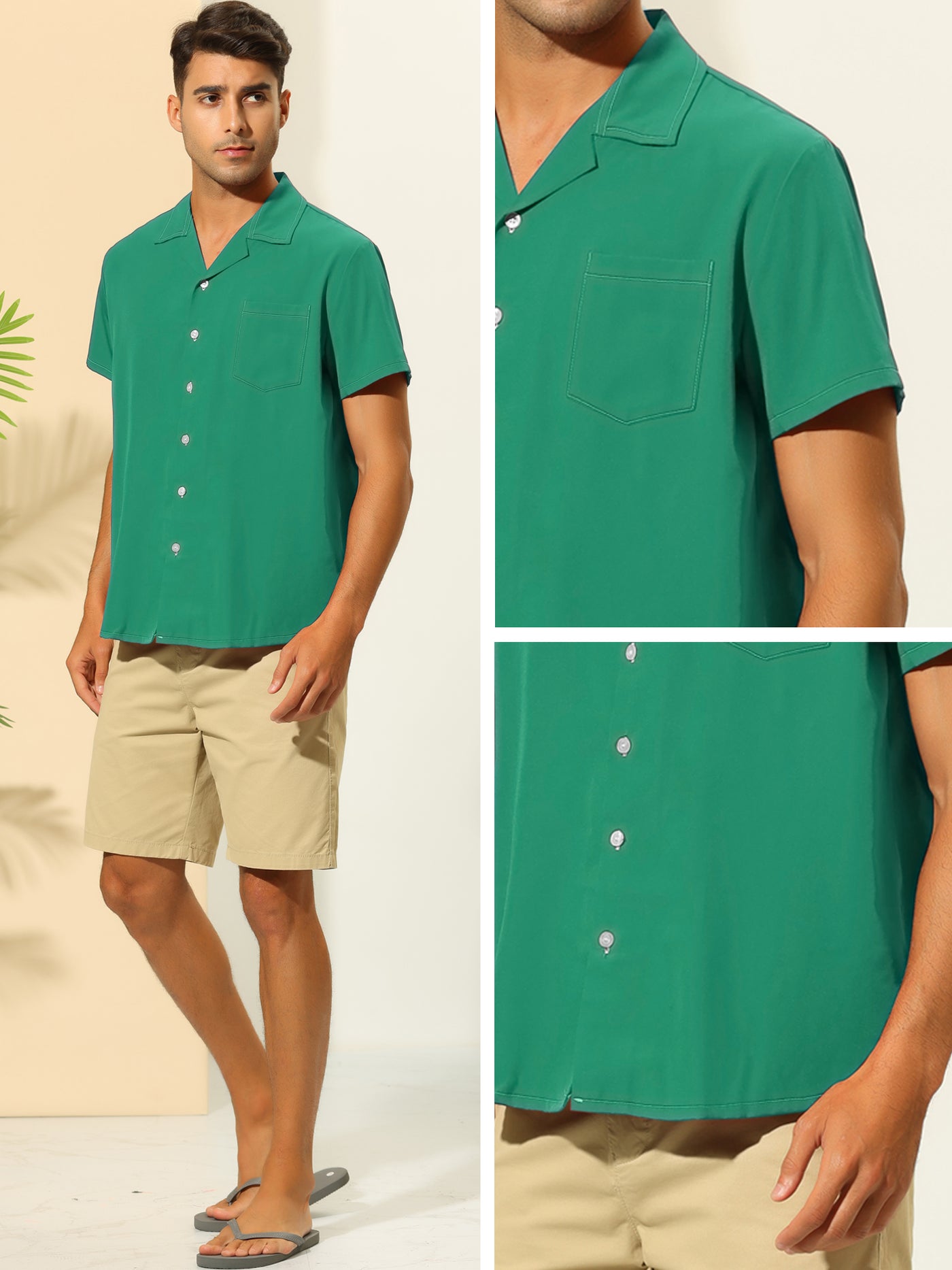 Bublédon Hawaiian Button Down Short Sleeve Collared Summer Shirts