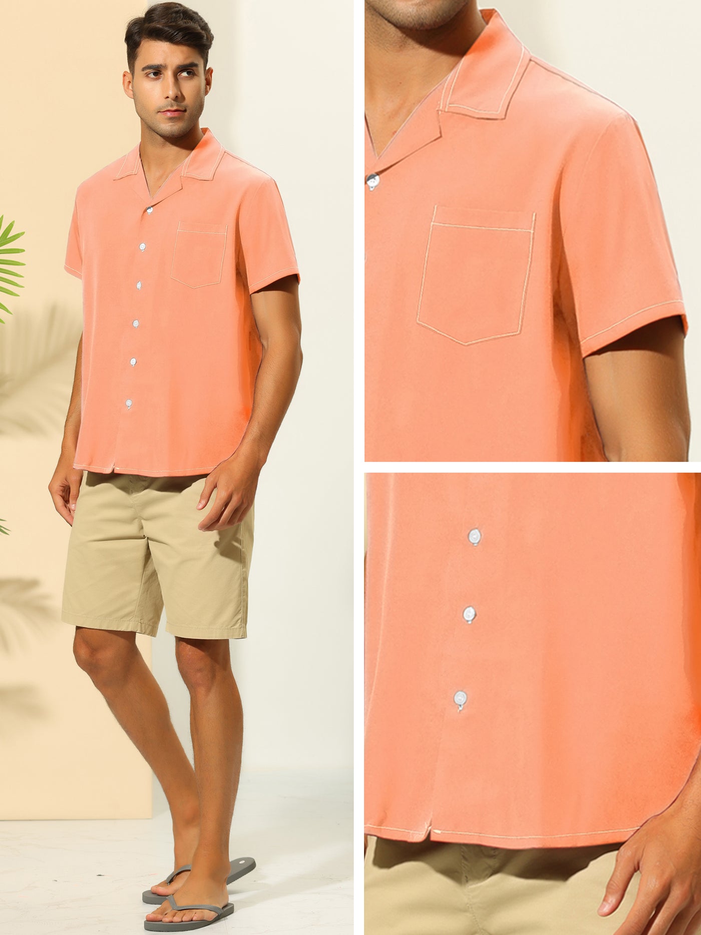 Bublédon Hawaiian Button Down Short Sleeve Collared Summer Shirts
