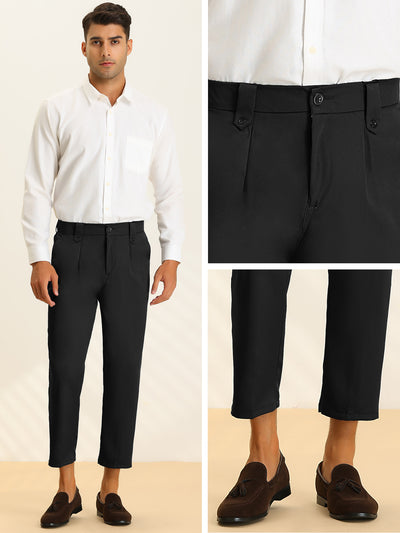 Men's Cropped Pants Slim Fit Business Tapered Trousers