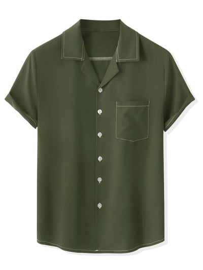 Summer Shirt for Men's Camp Collar Short Sleeves Button Down Casual Beach Shirts