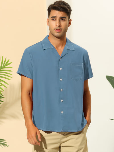 Summer Camp Collar Button Down Short Sleeve Hawaiian Shirts