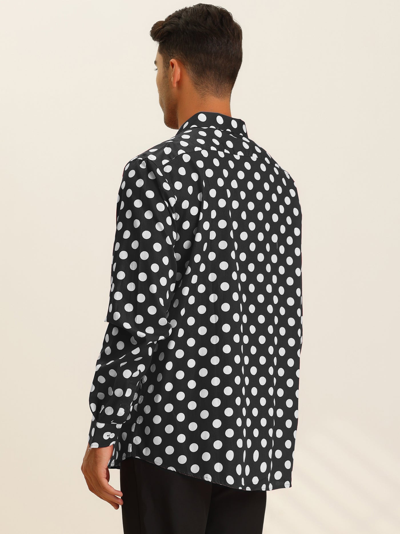 Bublédon Men's Polka Dots Button Down Long Sleeves Slim Fit Shirts