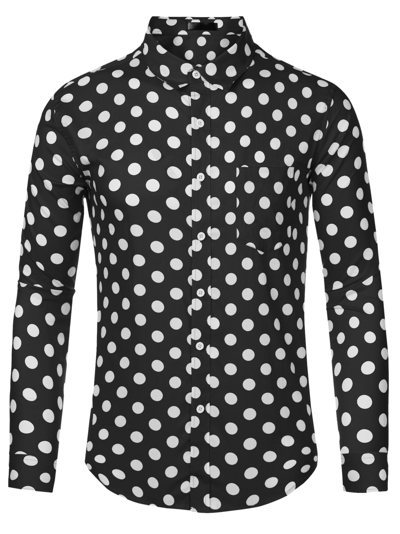 Bublédon Men's Polka Dots Button Down Long Sleeves Slim Fit Shirts