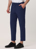 Flat Front Solid Color Crop Ankle-Length Dress Pants