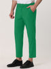 Flat Front Solid Color Crop Ankle-Length Dress Pants