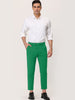 Flat Front Solid Color Crop Ankle-Length Dress Pants