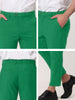 Flat Front Solid Color Crop Ankle-Length Dress Pants