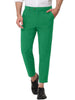 Flat Front Solid Color Crop Ankle-Length Dress Pants