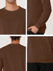 Long Sleeve Solid Crew Neck Pullover Sweatshirt