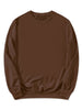 Long Sleeve Solid Crew Neck Pullover Sweatshirt