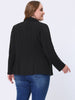 Knit H Line Notched Lapel Long Sleeve Blazer