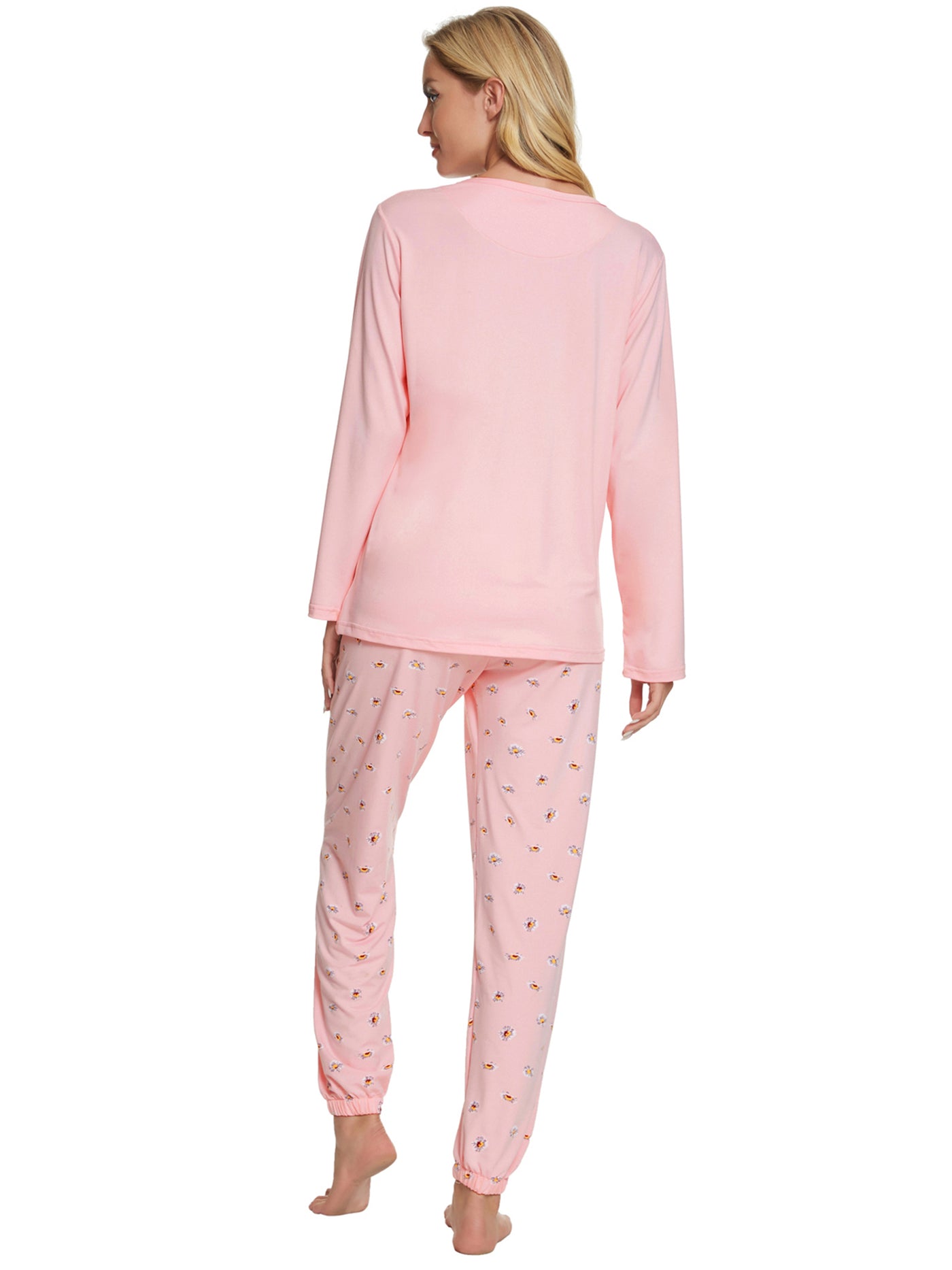Bublédon Sleepwear Lounge Cute Print Pants Long Sleeve Pajama Set