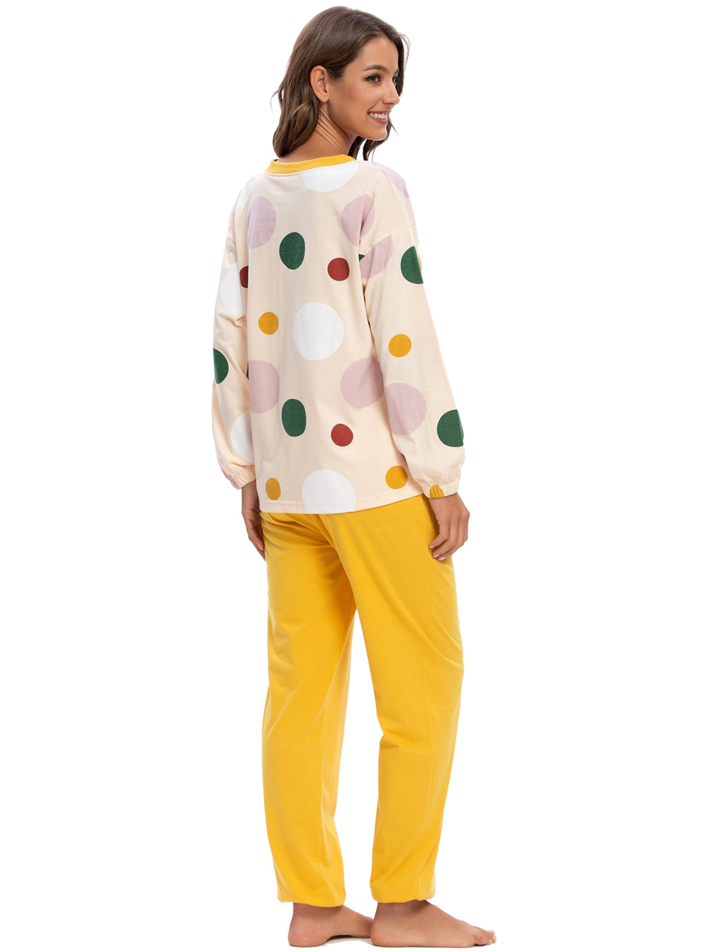 Bublédon Sleepwear Long Sleeve Tops and Pants Soft Loungewear Pajama Set