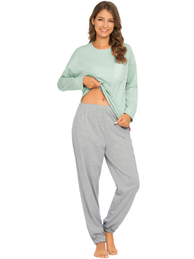 Women's Sleepwear Lounge Solid Nightwear Pajama Set