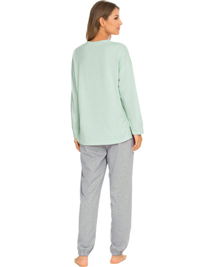 Women's Sleepwear Lounge Solid Nightwear Pajama Set