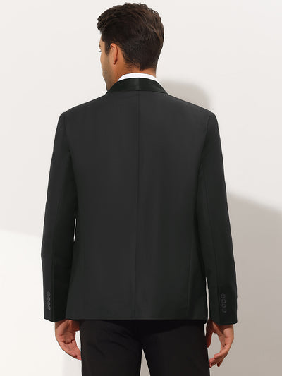Men's Shawl Lapel Blazer Slim Fit One Button Prom Party Business Sports Coat