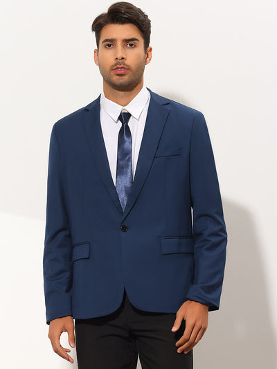 Men's Sports Coat Slim Fit One Button Formal Prom Blazer Suit Jacket