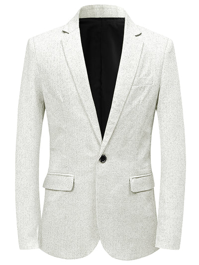 Men's Blazer Slim Fit Notched Lapel Wedding Business Suit Jacket Sports Coat