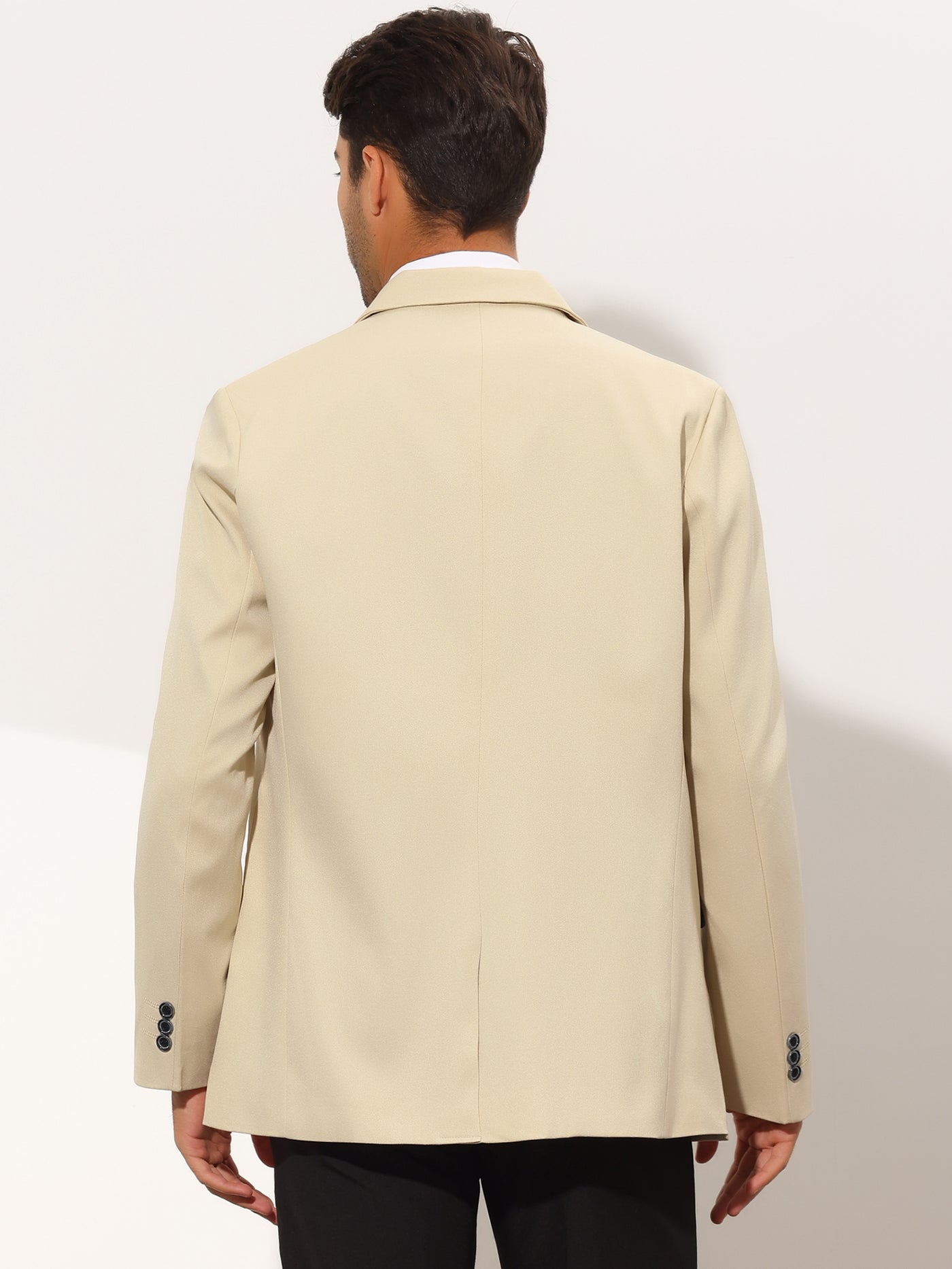 Bublédon Men's Slim Fit Solid Color Notch Lapel One Button Formal Blazer