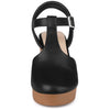 Perphy Platform T-Strap Clog Shoes Chunky Heels Sandals for Women