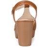 Perphy Platform T-Strap Clog Shoes Chunky Heels Sandals for Women