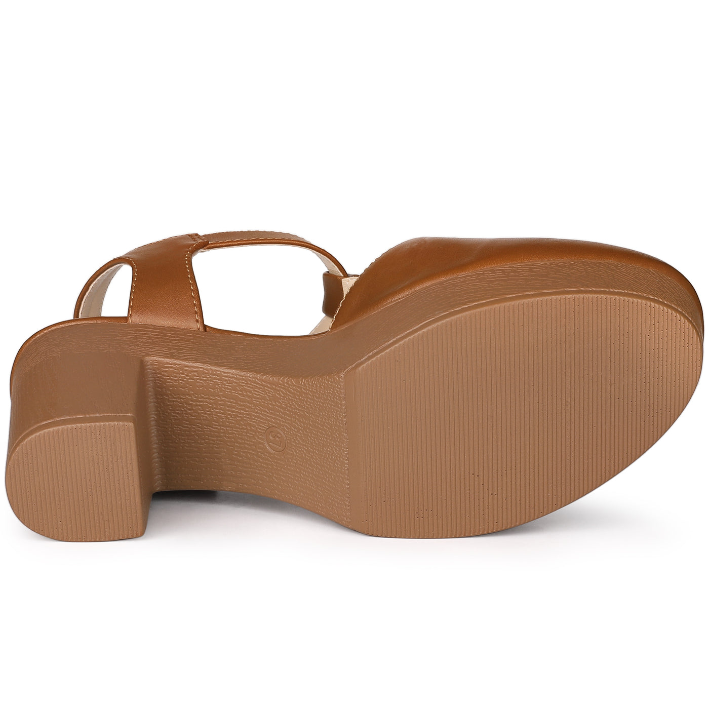 Bublédon Perphy Platform T-Strap Clog Shoes Chunky Heels Sandals for Women