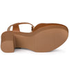 Perphy Platform T-Strap Clog Shoes Chunky Heels Sandals for Women