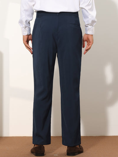 Men's Cropped Regular Fit Pleated Front Ankle Length Suit Dress Pants
