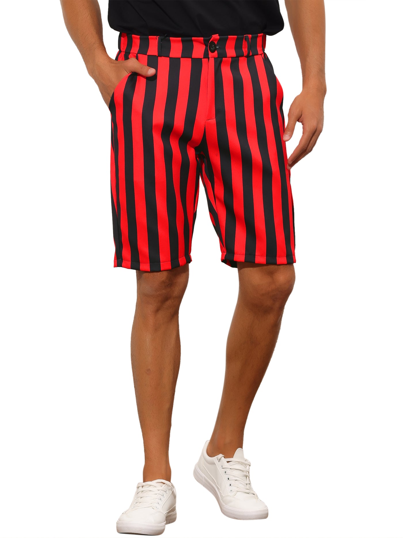 Bublédon Striped Regular Fit Casual Summer Dress Chino Shorts