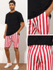Striped Regular Fit Casual Summer Dress Chino Shorts