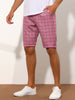 Plaid Straight Fit Comfort Flat Front Checked Shorts