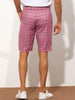 Plaid Straight Fit Comfort Flat Front Checked Shorts