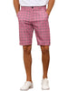 Plaid Straight Fit Comfort Flat Front Checked Shorts