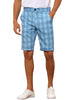 Plaid Straight Fit Comfort Flat Front Checked Shorts