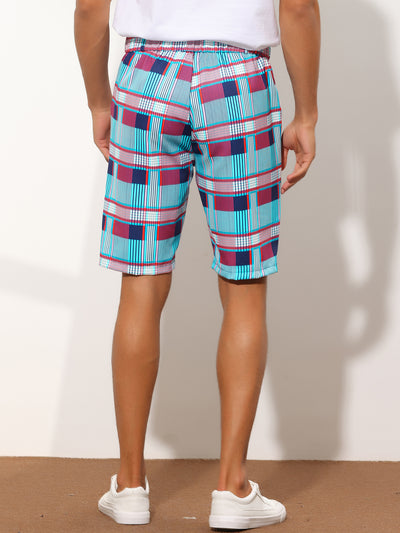 Plaid Straight Fit Comfort Flat Front Checked Shorts