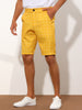 Plaid Straight Fit Comfort Flat Front Checked Shorts
