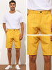 Plaid Straight Fit Comfort Flat Front Checked Shorts