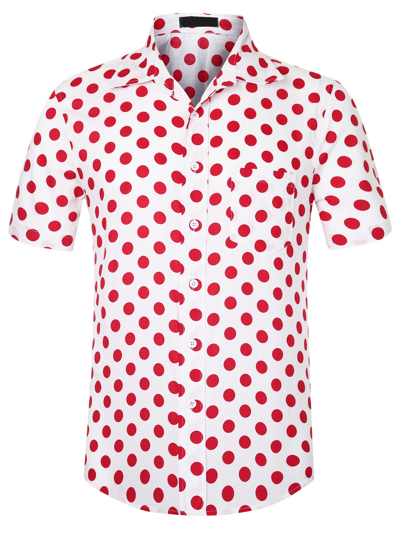 Bublédon Men's Slim Fit Polka Dots Button Short Sleeves Dress Shirts