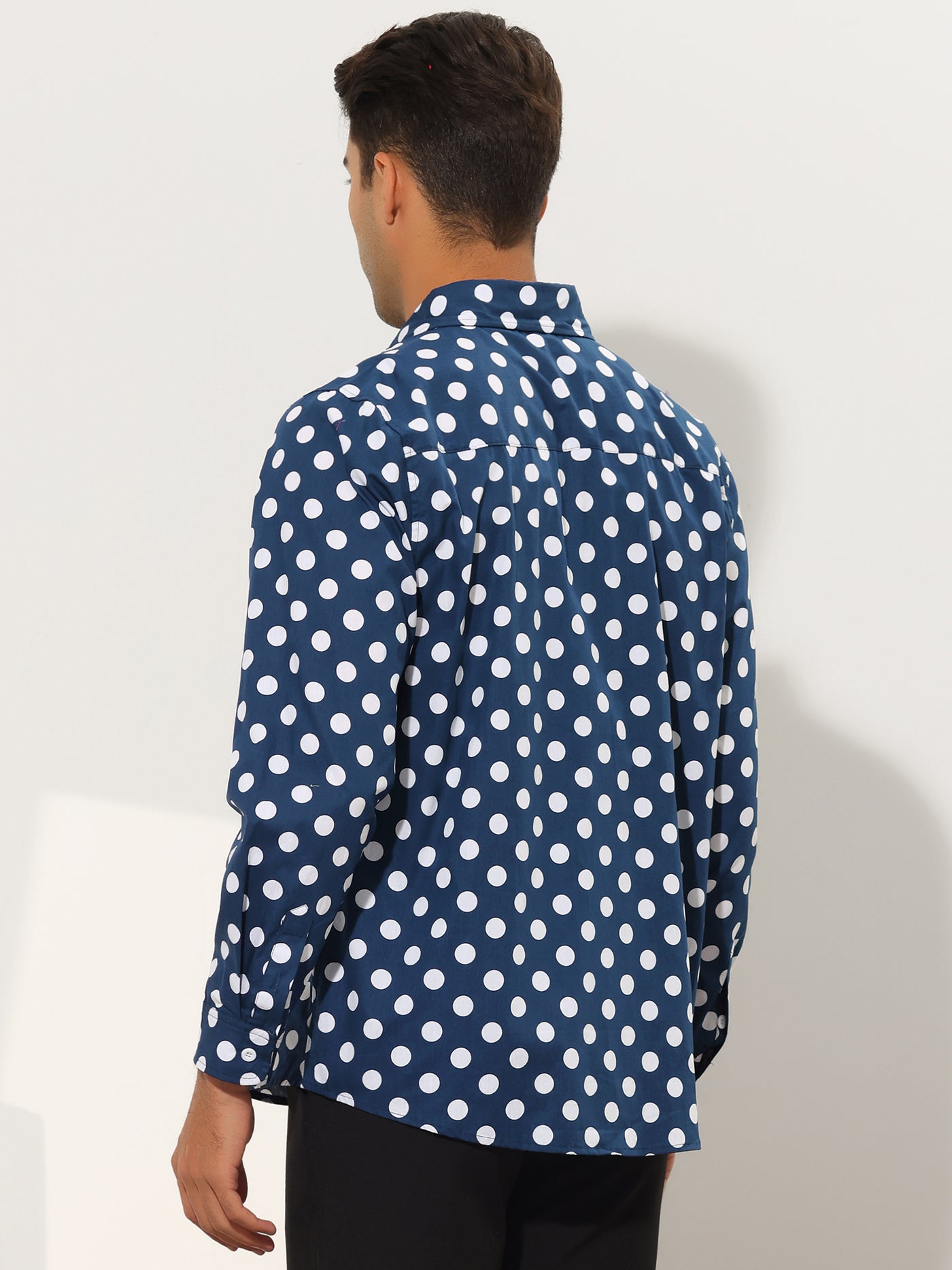 Bublédon Polka Dots Dress Shirt for Men's Button Down Long Sleeve Casual Business Shirts