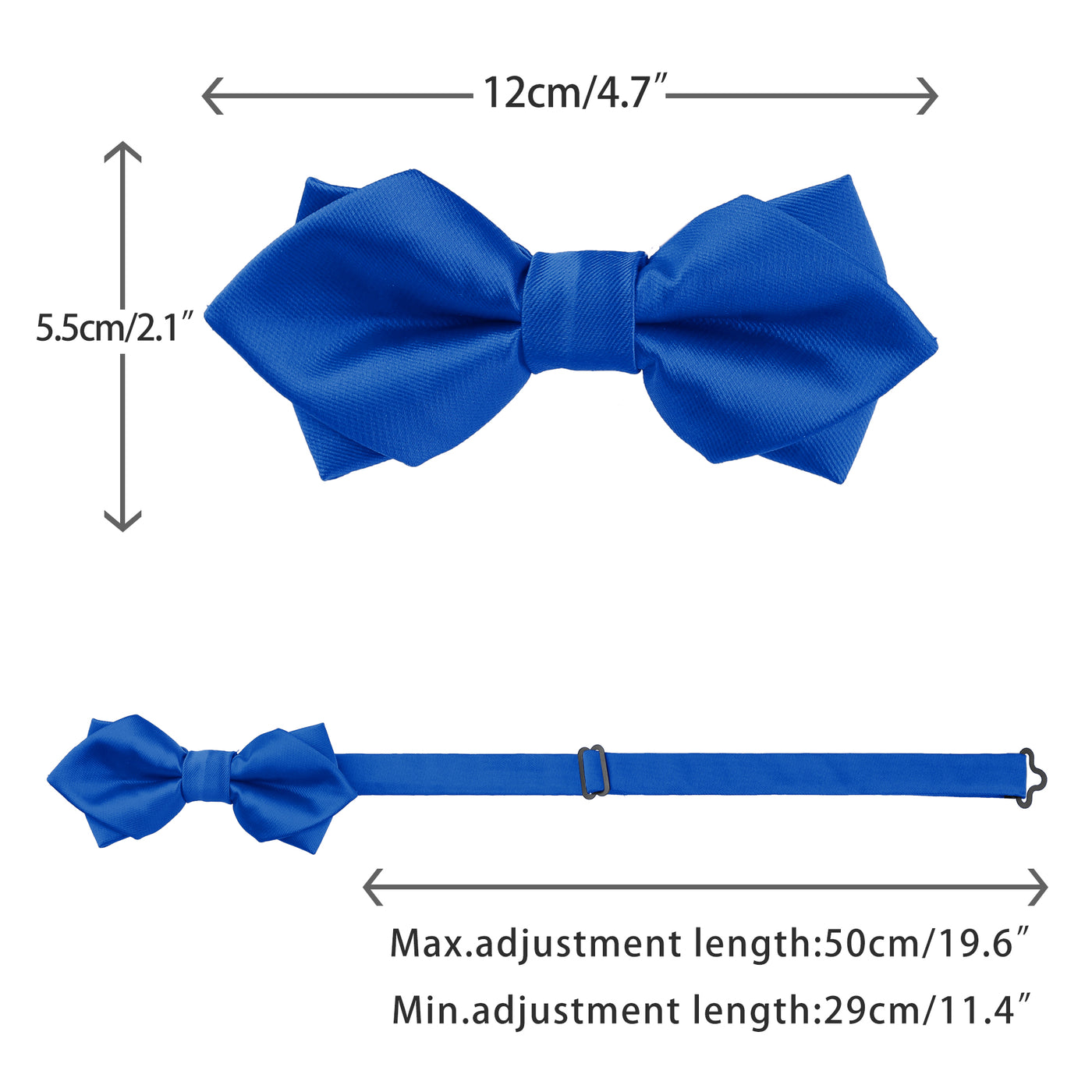 Bublédon Men's Pre-tied Bow Ties Diamond Pointed Solid Bowties for Formal Wedding