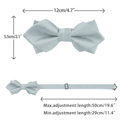 Men's Pre-tied Bow Ties Diamond Pointed Solid Bowties for Formal Wedding