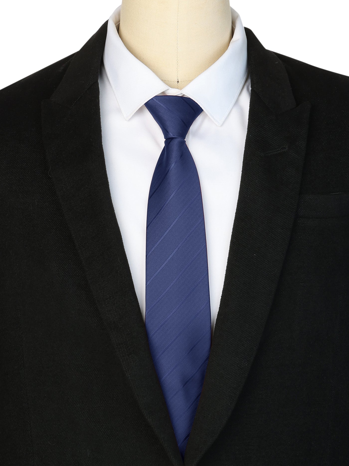 Bublédon Men's Tie Zipper Pre-Tied Stripes Neck Ties for Casual Formal