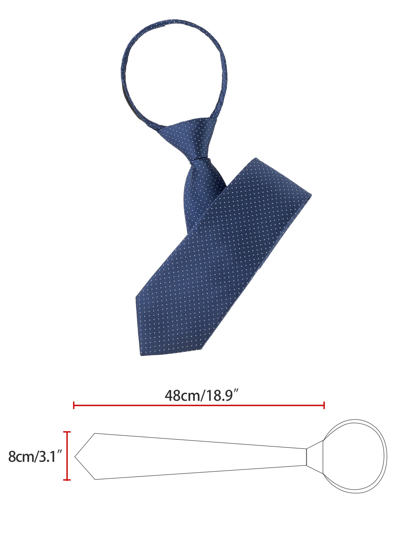 Bublédon Men's Tie Zipper Pre-Tied Stripes Neck Ties for Casual Formal