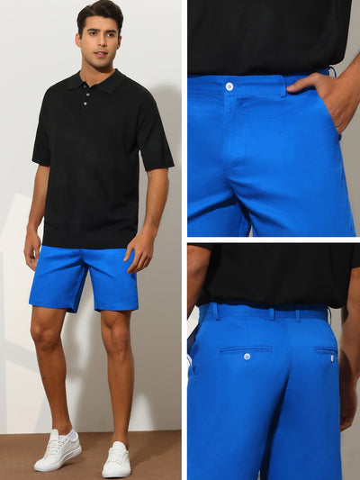 Men's Classic Fit Lightweight Flat Front Business Chino Shorts